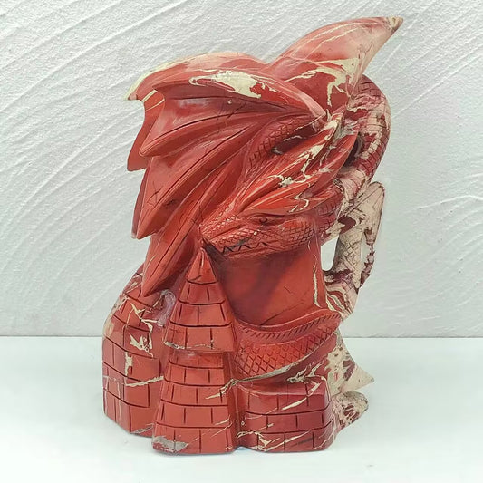 red jasper fly dragon carving