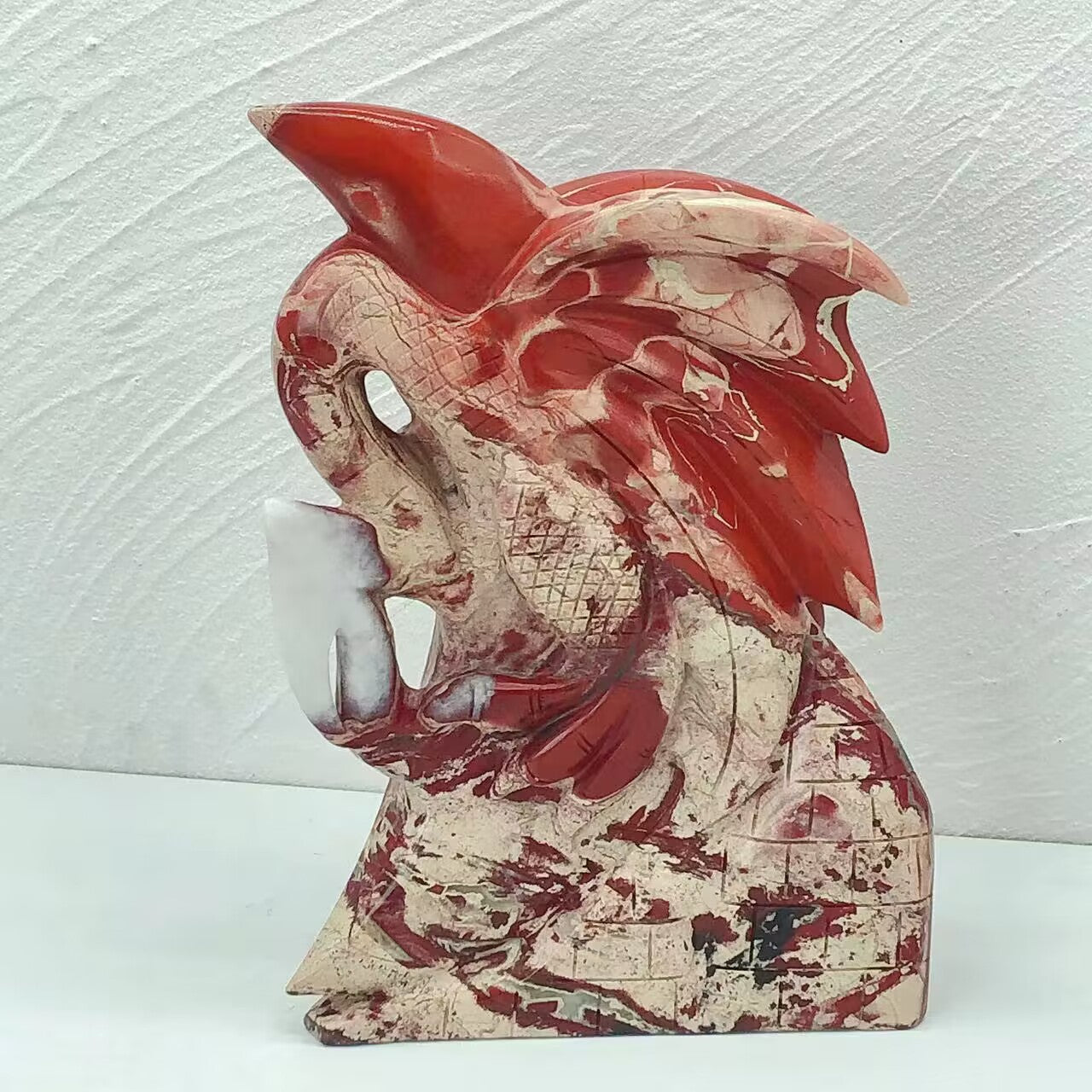 red jasper fly dragon carving