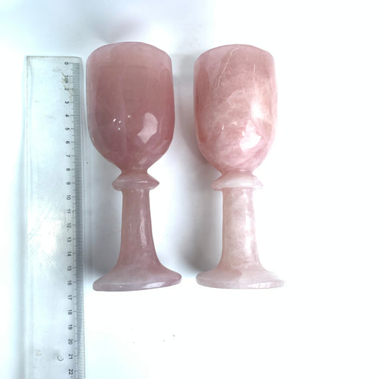 One pink crystal goblet