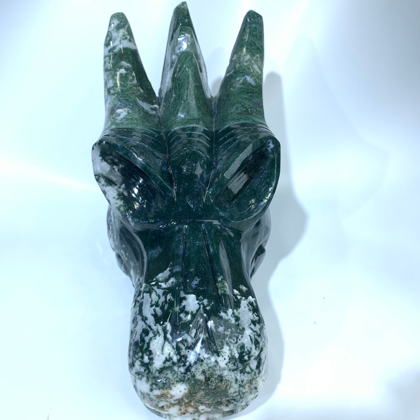 Dark green water grass agate dragon head