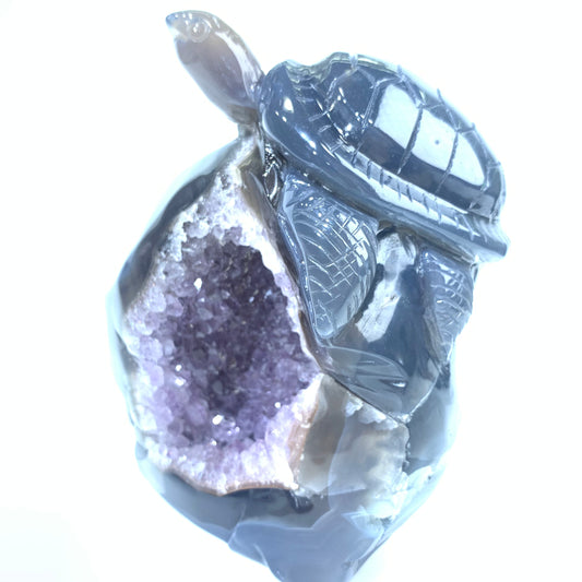 Purple geode agate turtle ornaments